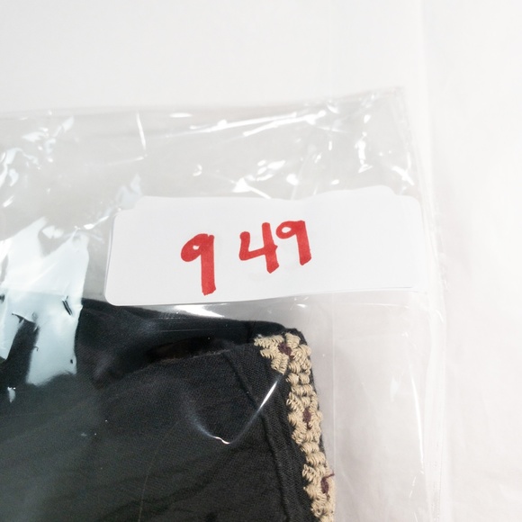 American Eagle Outfitters Dress Womens Small Black Boho Gauzy Fringe Embroidered - Picture 13 of 13